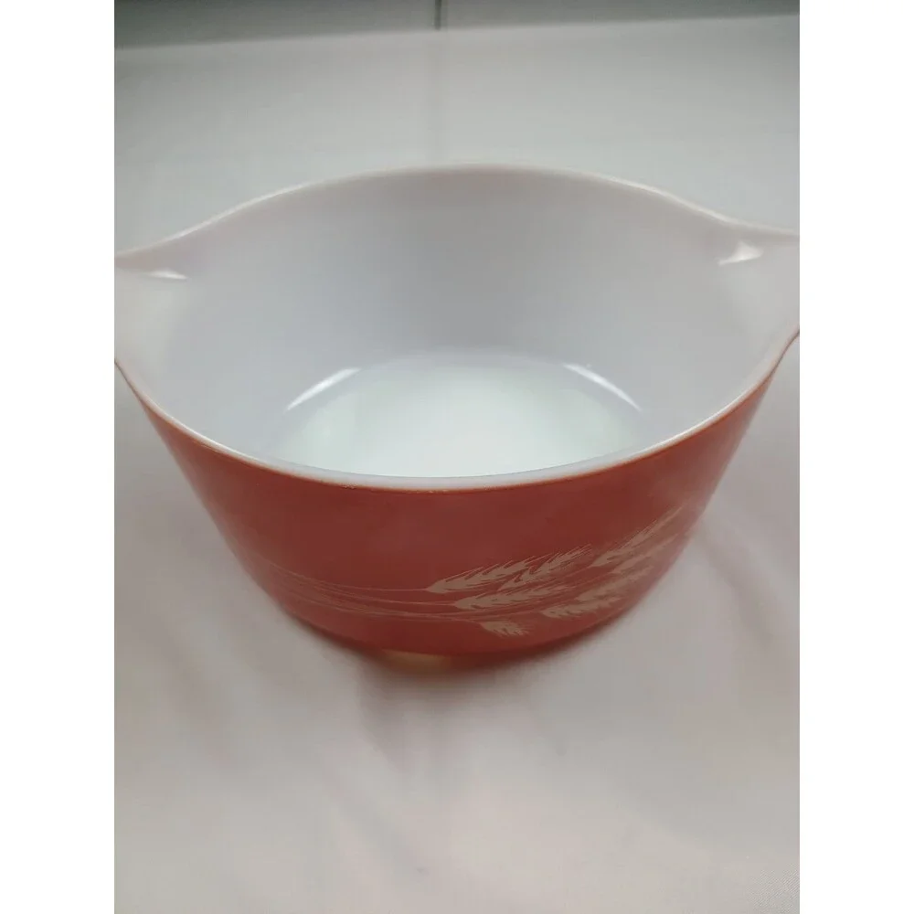 VTG Pyrex Autumn Harvest Casserole Dishes 2pc Set W Lids 475-B 2.5L 474-B 1.5L